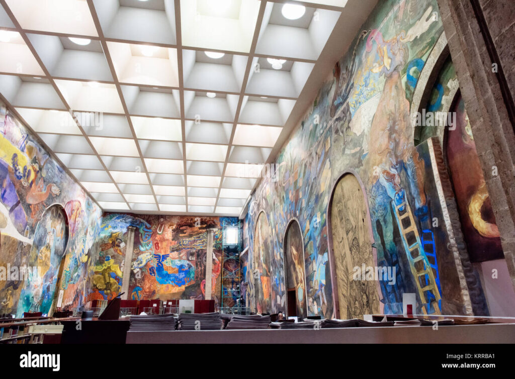 Murales de Vlady en la Biblioteca Miguel Lerdo de Tejada